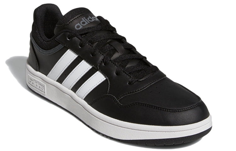 ADIDAS HOOPS 3.0 LOW BLACK WHITE STRIPES