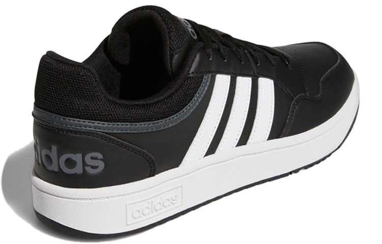 ADIDAS HOOPS 3.0 LOW BLACK WHITE STRIPES