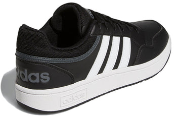 ADIDAS HOOPS 3.0 LOW BLACK WHITE STRIPES — Stock
