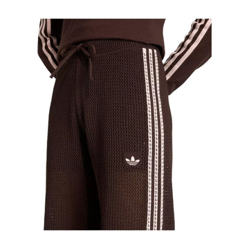 ADIDAS KNITTED CROCHET FIREBIRD TRACK PANTS AURORA COFFEE — Stock