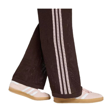 ADIDAS KNITTED CROCHET FIREBIRD TRACK PANTS AURORA COFFEE — Stock