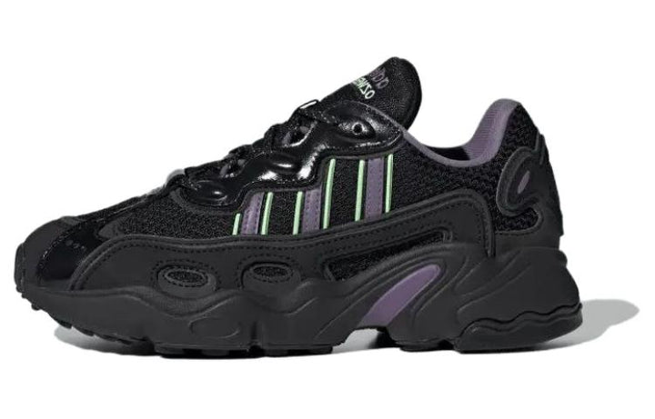 ADIDAS OZWEEGO OG CORE BLACK SHADOW VIOLET GREEN SPARK WOMENS
