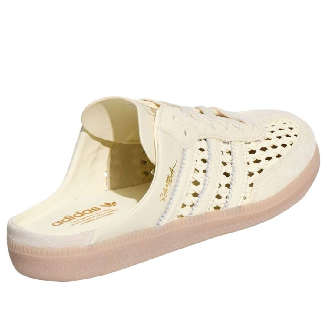 ADIDAS SAMBA MULE WOVEN BASKETWEAVE CREAM WHITE WOMENS