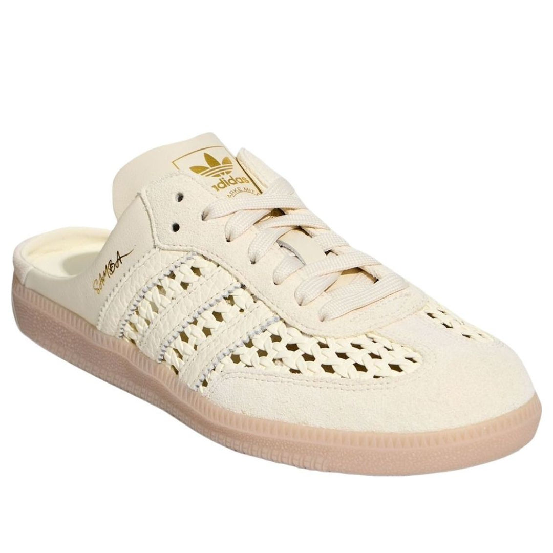 ADIDAS SAMBA MULE WOVEN BASKETWEAVE CREAM WHITE WOMENS
