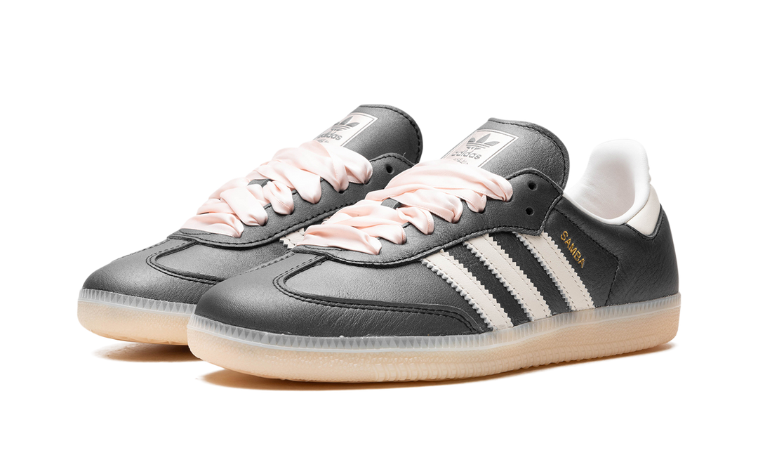 ADIDAS SAMBA OG BLACK PINK RIBBON LACES WOMENS
