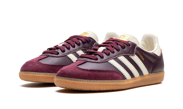 ADIDAS SAMBA OG MAROON GOLD METALLIC (WOMEN&