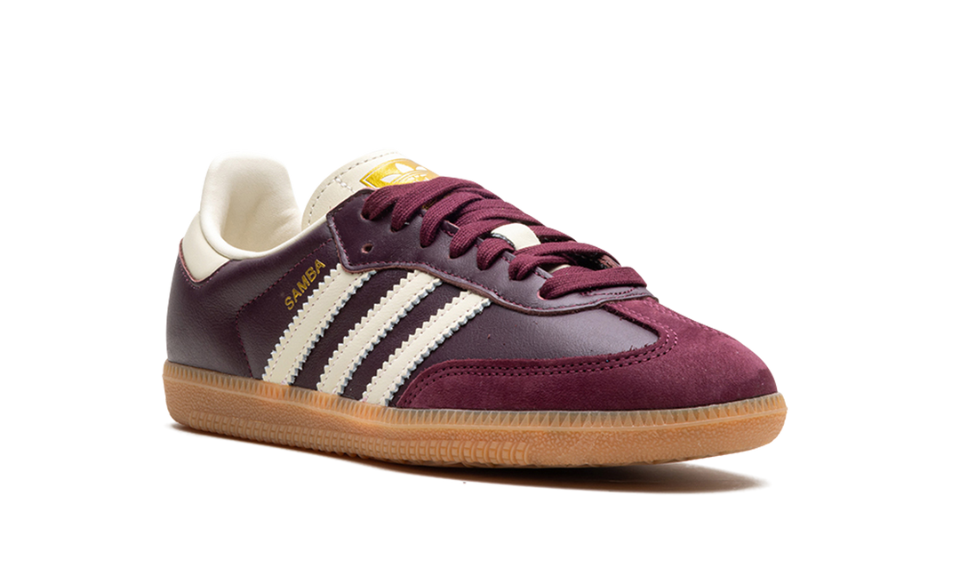 ADIDAS SAMBA OG MAROON GOLD METALLIC (WOMEN&