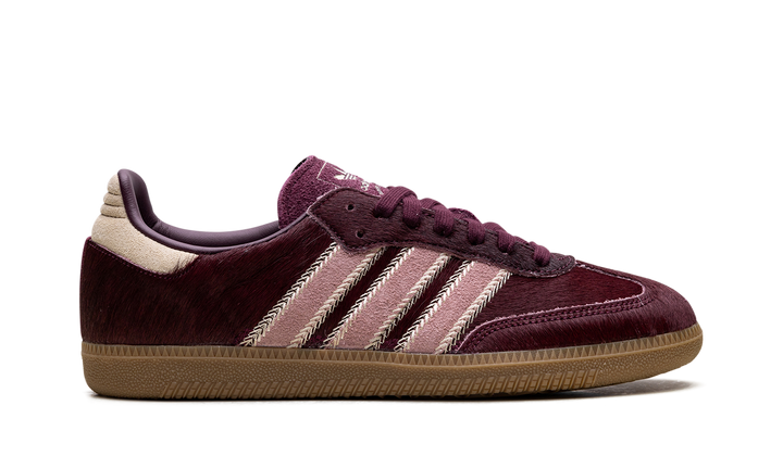 ADIDAS SAMBA OG MAROON SAND STRATA PONY (WOMEN&