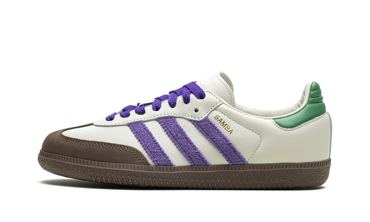ADIDAS SAMBA OG OFF WHITE CORE PURPLE GREEN BROWN WOMENS