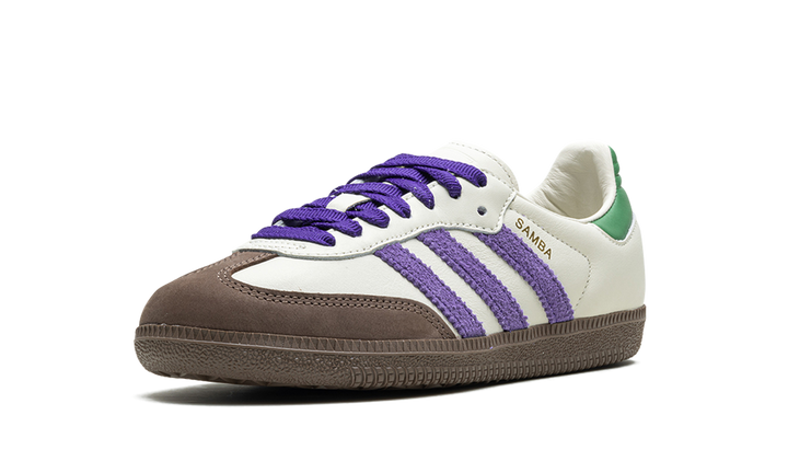 ADIDAS SAMBA OG OFF WHITE CORE PURPLE GREEN BROWN WOMENS