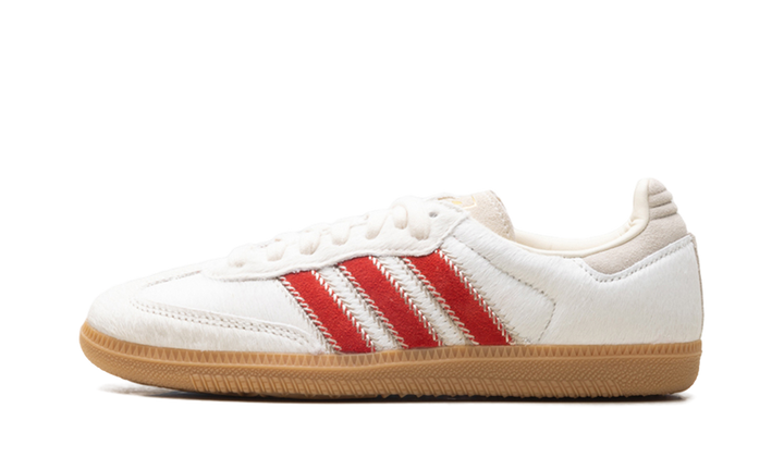 ADIDAS SAMBA OG PONY HAIR WONDER BEIGE BETTER SCARLET (WOMEN&