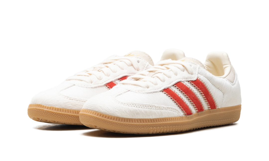 ADIDAS SAMBA OG PONY HAIR WONDER BEIGE BETTER SCARLET (WOMEN&