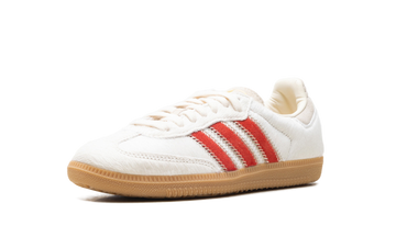 ADIDAS SAMBA OG PONY HAIR WONDER BEIGE BETTER SCARLET (WOMEN'S) — Stock