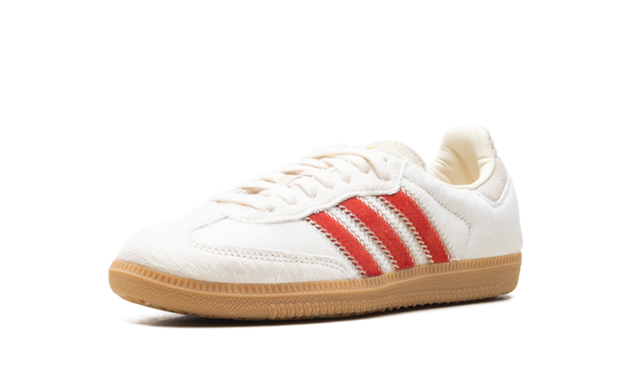ADIDAS SAMBA OG PONY HAIR WONDER BEIGE BETTER SCARLET (WOMEN&