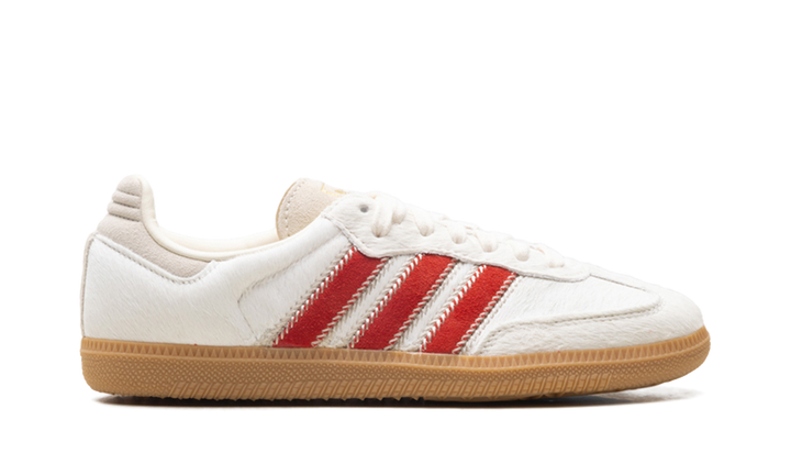 ADIDAS SAMBA OG PONY HAIR WONDER BEIGE BETTER SCARLET (WOMEN&