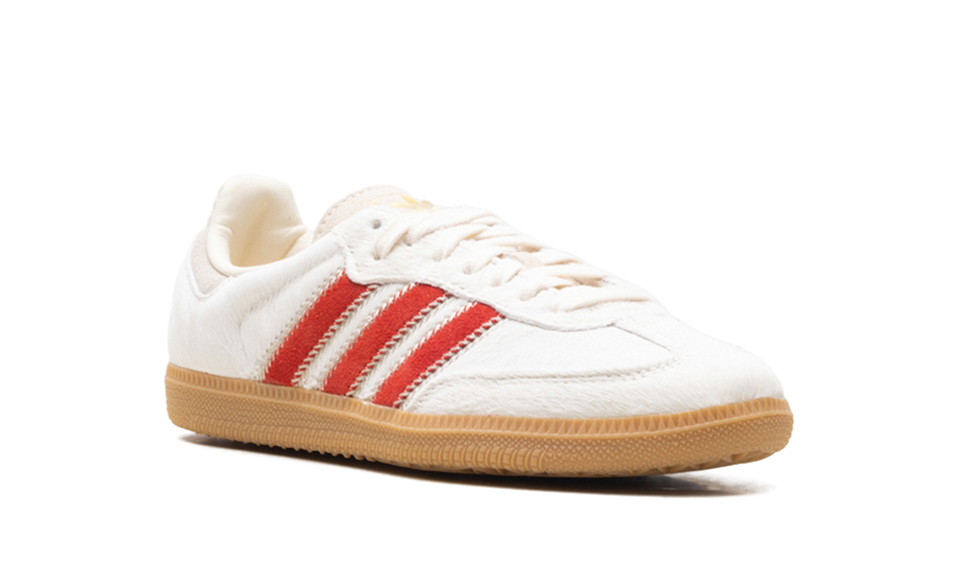 ADIDAS SAMBA OG PONY HAIR WONDER BEIGE BETTER SCARLET (WOMEN&