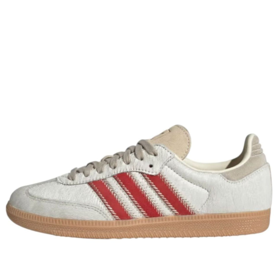 ADIDAS SAMBA OG PONY HAIR WONDER BEIGE BETTER SCARLET (WOMEN&
