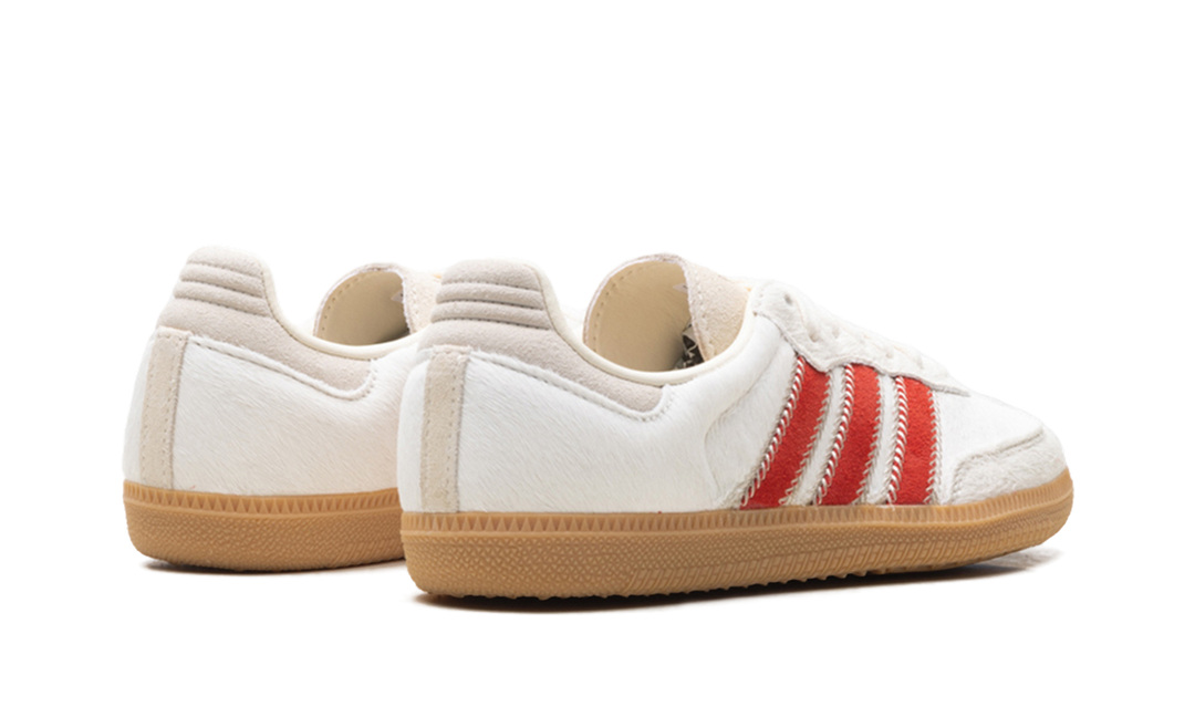 ADIDAS SAMBA OG PONY HAIR WONDER BEIGE BETTER SCARLET (WOMEN&