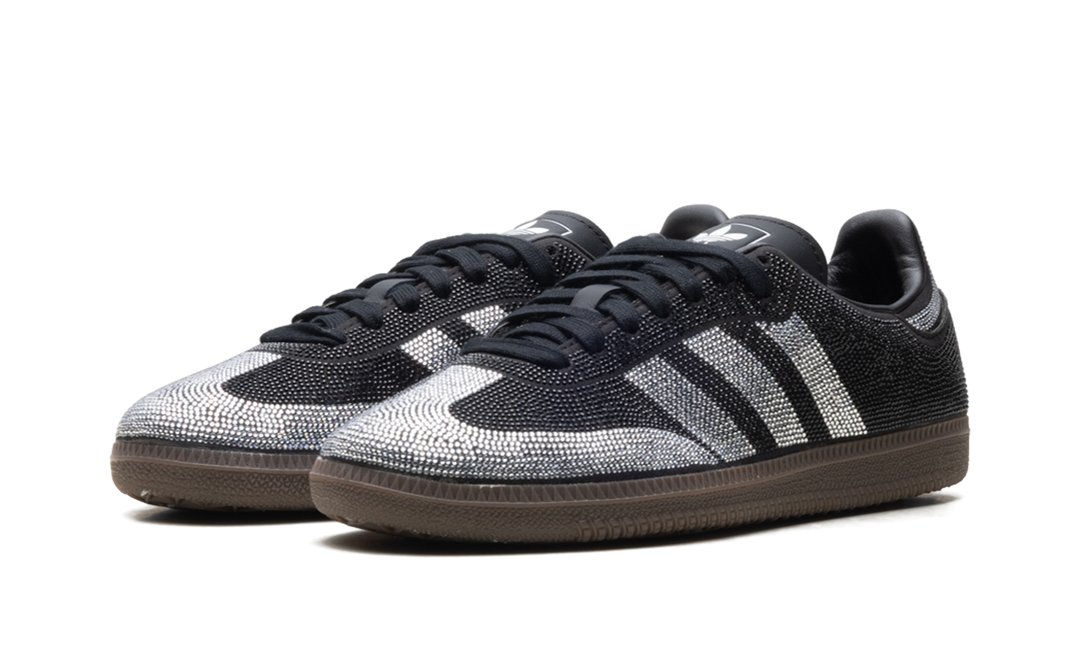 ADIDAS SAMBA OG RHINESTONE BLACK SILVER WOMENS