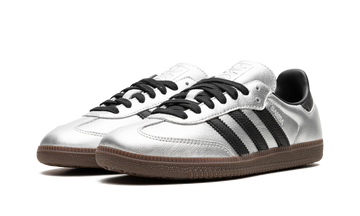 ADIDAS SAMBA OG SILVER METALLIC BLACK GUM (WOMEN'S) — Stock