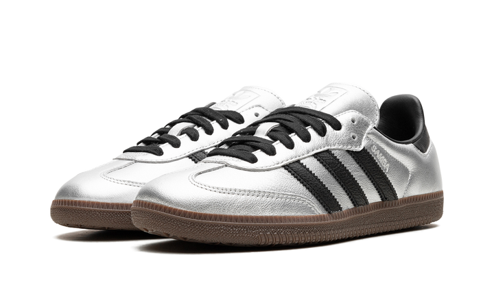 ADIDAS SAMBA OG SILVER METALLIC BLACK GUM (WOMEN&