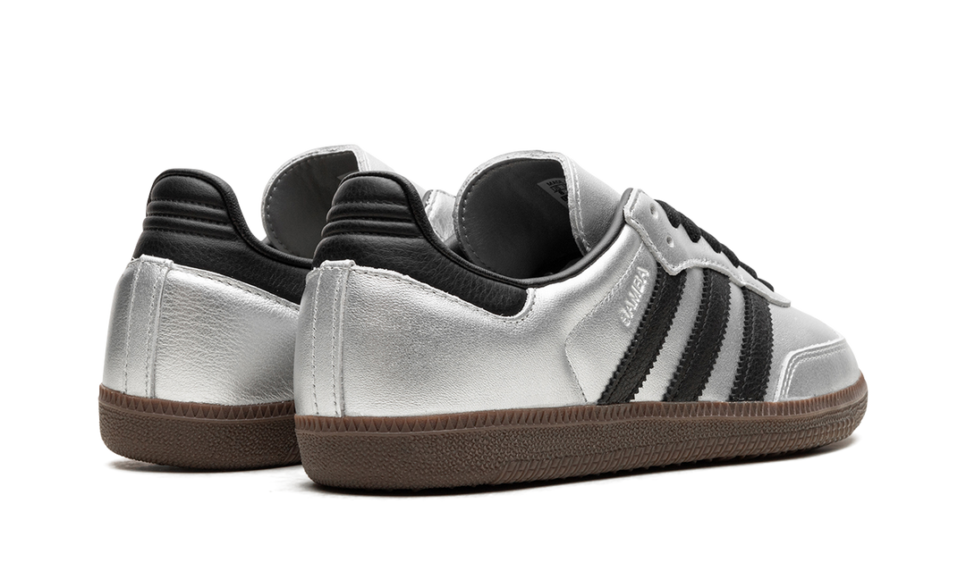 ADIDAS SAMBA OG SILVER METALLIC BLACK GUM (WOMEN&