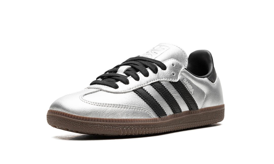 ADIDAS SAMBA OG SILVER METALLIC BLACK GUM (WOMEN&