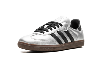 ADIDAS SAMBA OG SILVER METALLIC BLACK GUM (WOMEN'S) — Stock