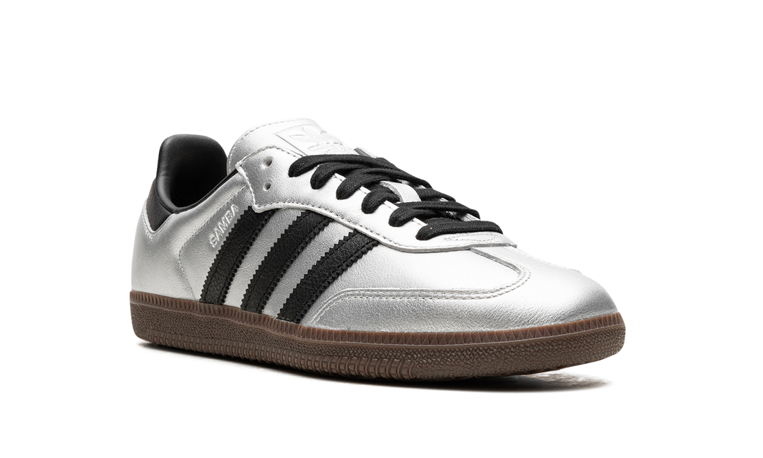 ADIDAS SAMBA OG SILVER METALLIC BLACK GUM (WOMEN&