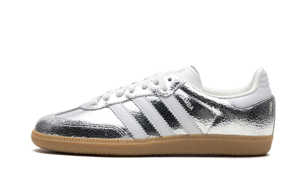 ADIDAS SAMBA OG SILVER METALLIC CRACKED LEATHER (WOMEN&