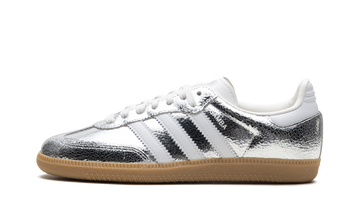 ADIDAS SAMBA OG SILVER METALLIC CRACKED LEATHER (WOMEN'S) — Stock