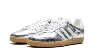 ADIDAS SAMBA OG SILVER METALLIC CRACKED LEATHER (WOMEN'S) — Stock