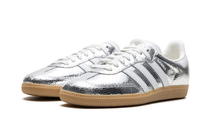 ADIDAS SAMBA OG SILVER METALLIC CRACKED LEATHER (WOMEN&