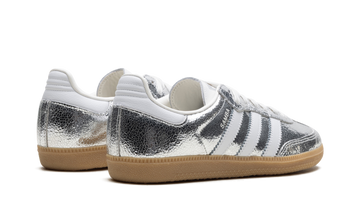 ADIDAS SAMBA OG SILVER METALLIC CRACKED LEATHER (WOMEN'S) — Stock