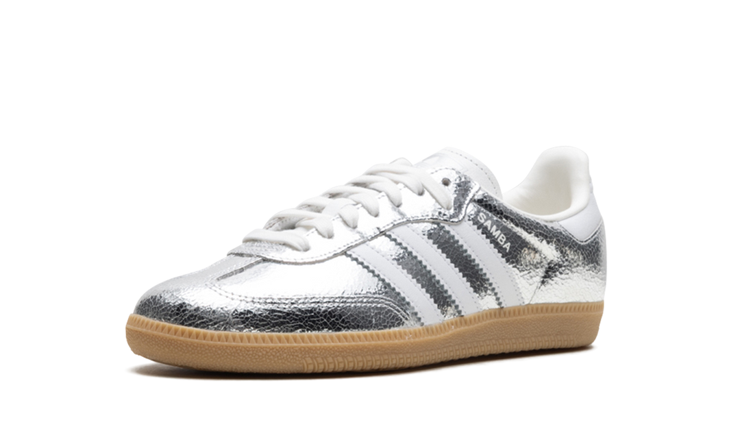 ADIDAS SAMBA OG SILVER METALLIC CRACKED LEATHER (WOMEN&