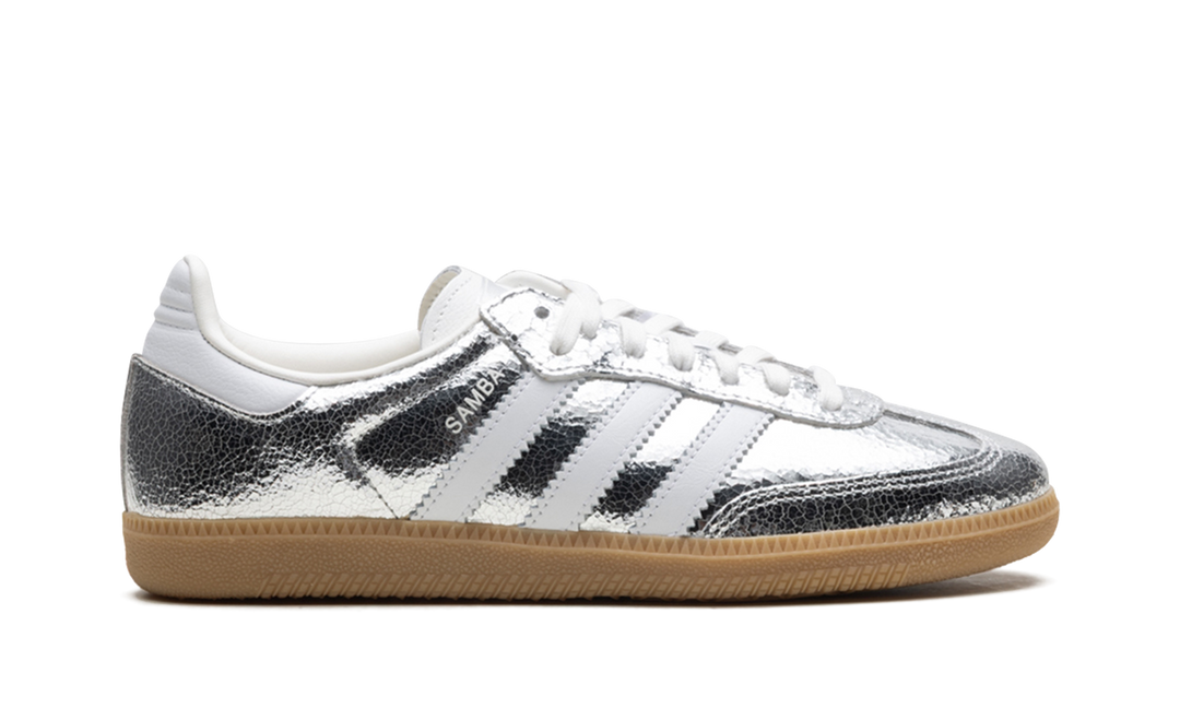 ADIDAS SAMBA OG SILVER METALLIC CRACKED LEATHER (WOMEN&