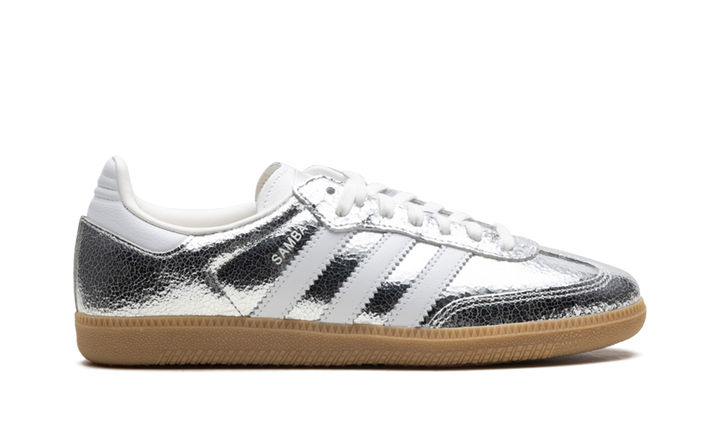ADIDAS SAMBA OG SILVER METALLIC CRACKED LEATHER (WOMEN&