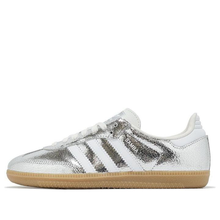 ADIDAS SAMBA OG SILVER METALLIC CRACKED LEATHER (WOMEN&