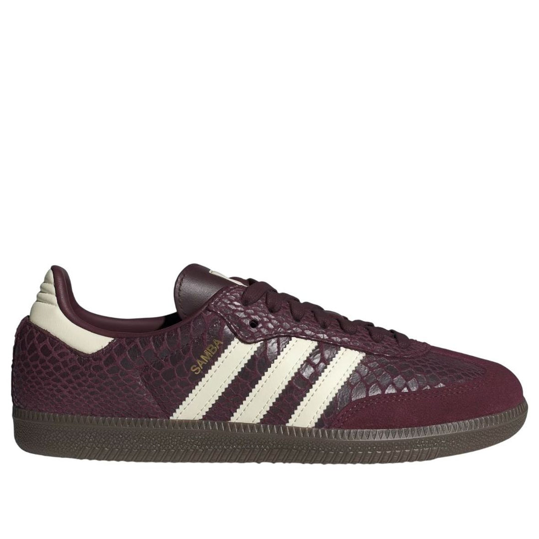 ADIDAS SAMBA OG SNAKESKIN MAROON CREAM WHITE (WOMEN&