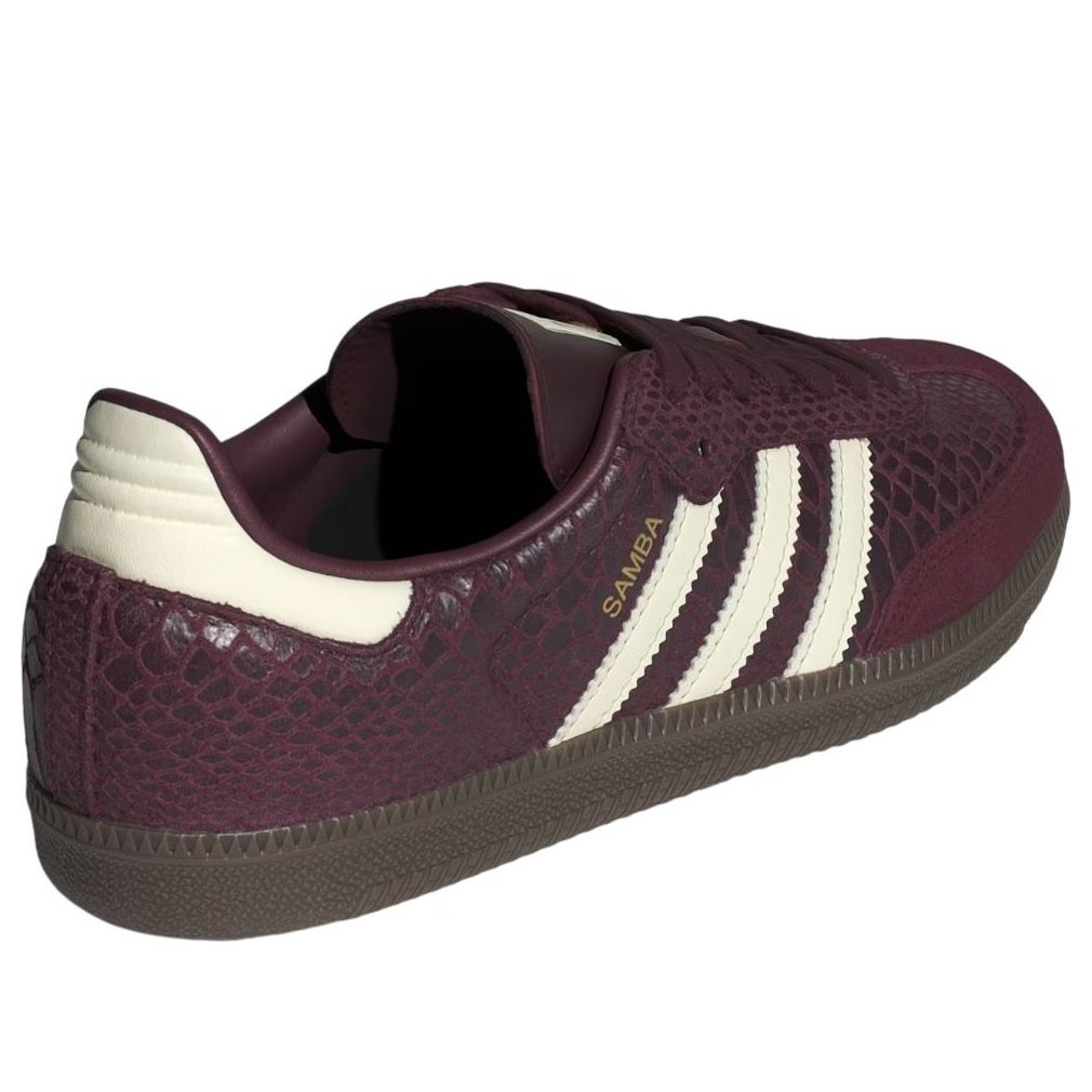 ADIDAS SAMBA OG SNAKESKIN MAROON CREAM WHITE (WOMEN&