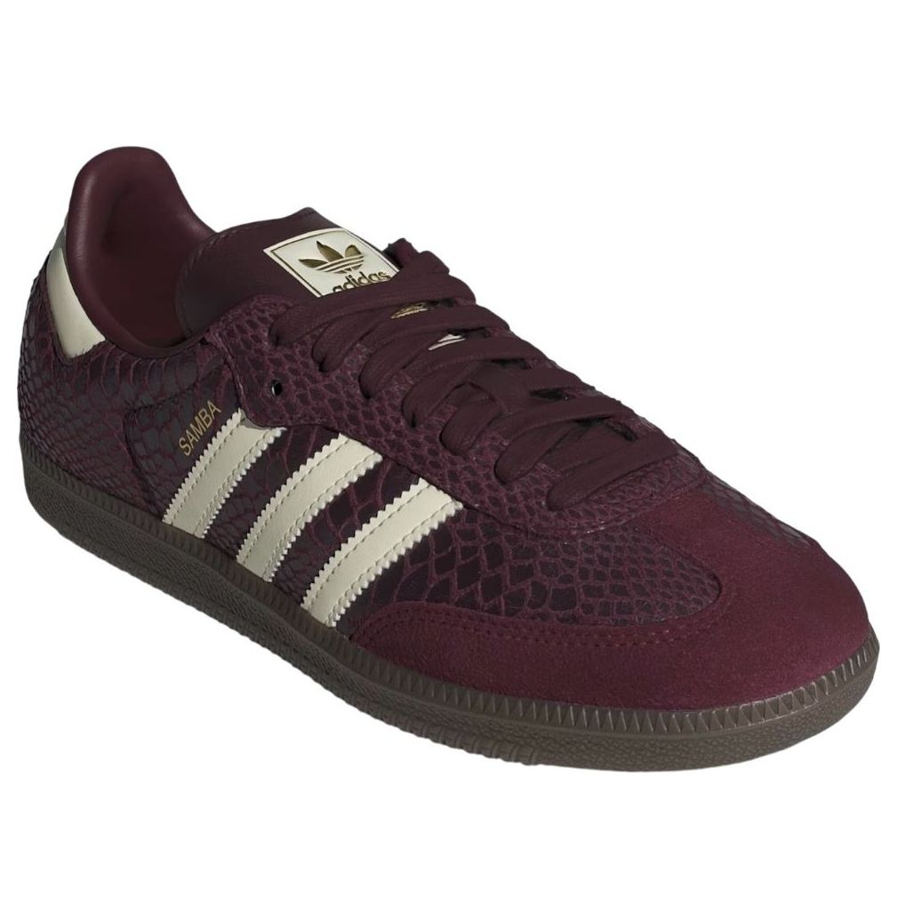 ADIDAS SAMBA OG SNAKESKIN MAROON CREAM WHITE (WOMEN&