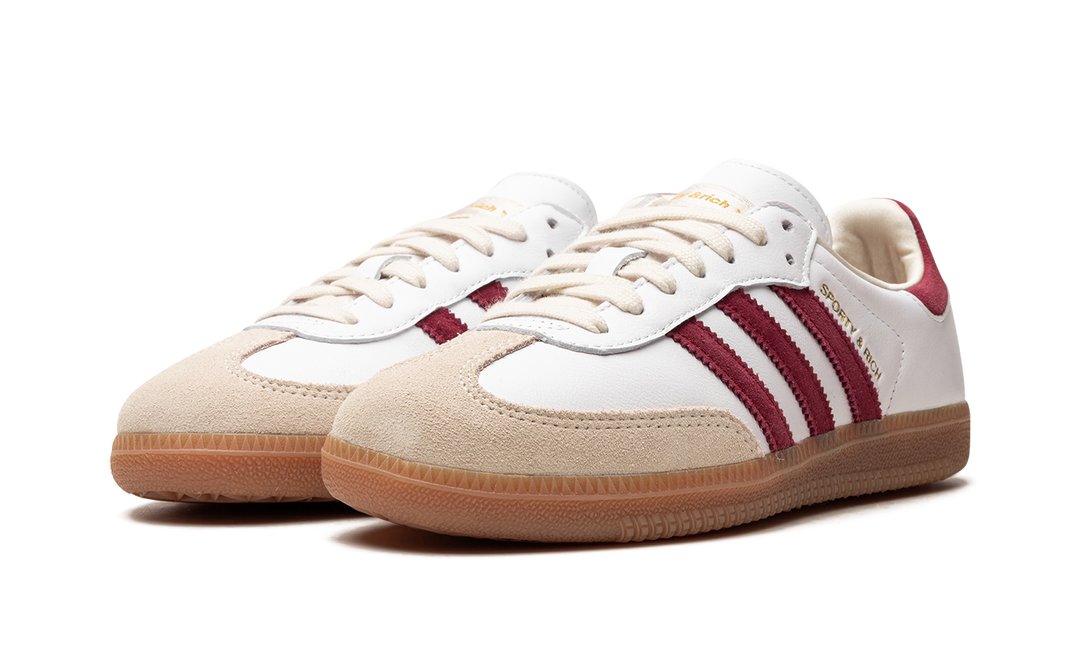 ADIDAS SAMBA OG X SPORTY &amp; RICH WHITE BURGUNDY