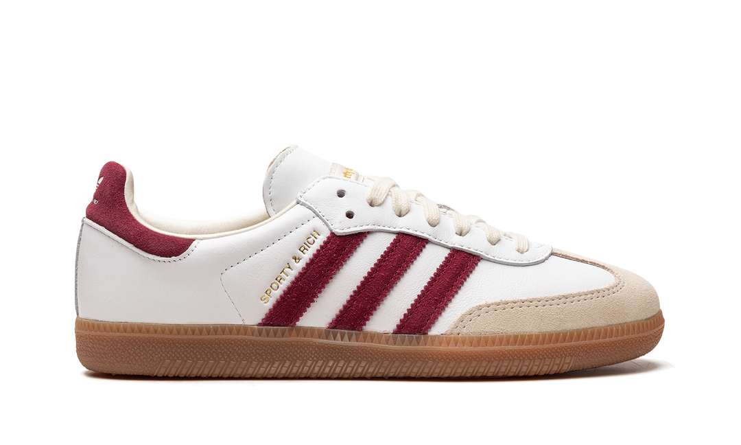 ADIDAS SAMBA OG X SPORTY &amp; RICH WHITE BURGUNDY