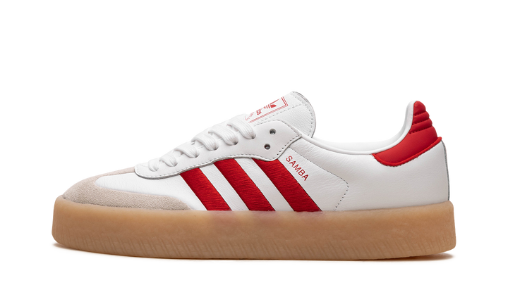 ADIDAS SAMBAE WHITE BETTER SCARLET GUM WOMENS