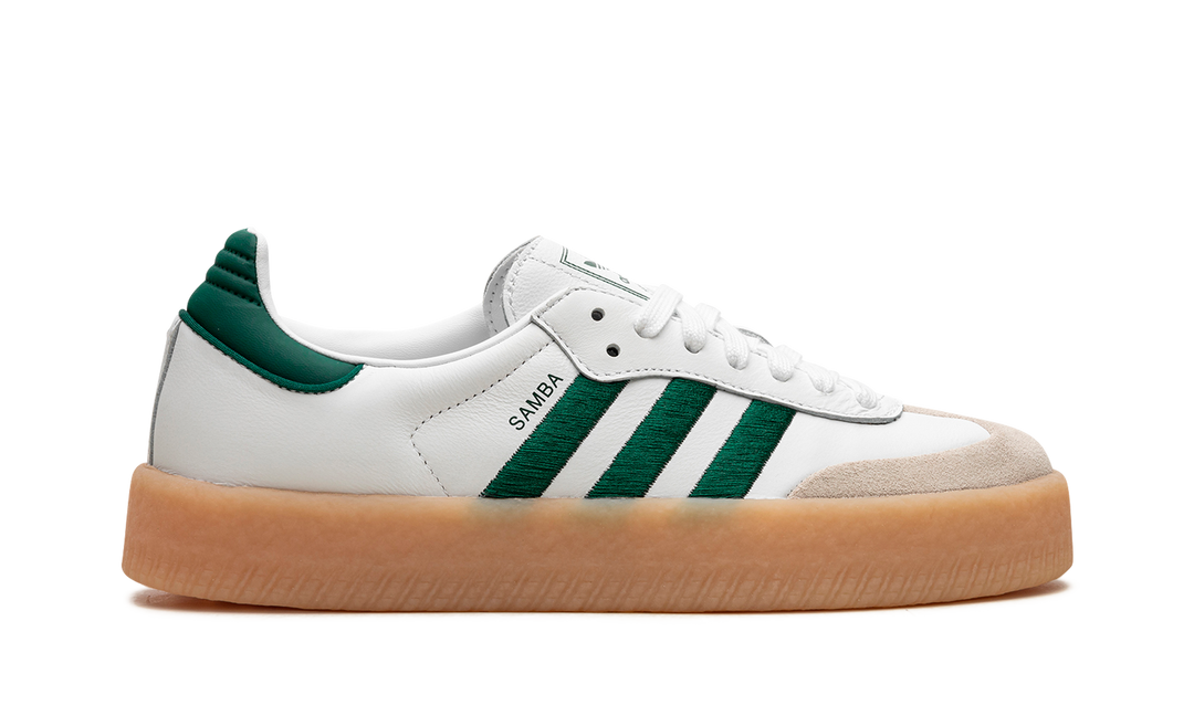 ADIDAS SAMBAE WHITE COLLEGIATE GREEN GUM WOMENS