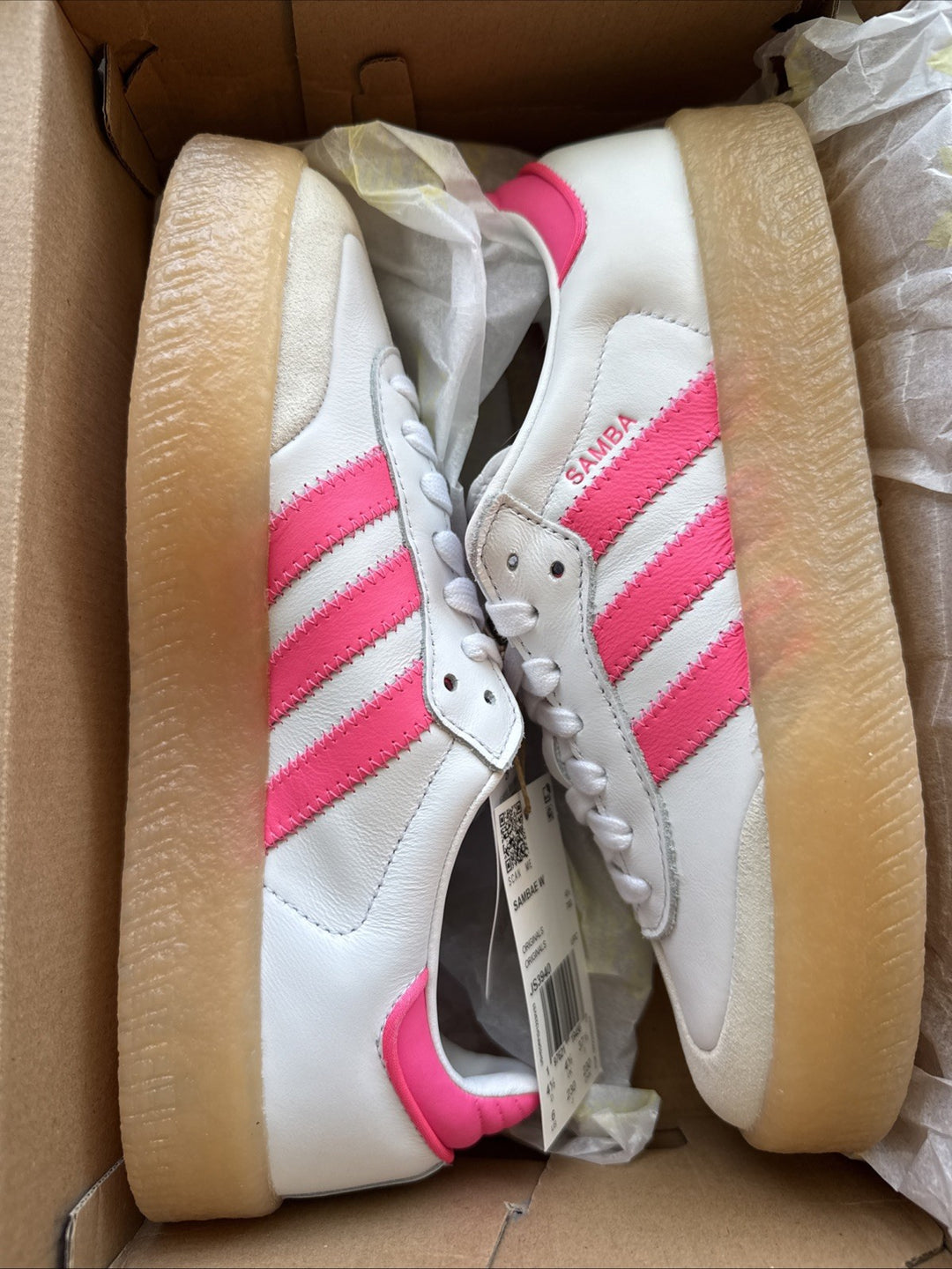 ADIDAS SAMBAE WHITE OFF WHITE LUCID PINK WOMENS
