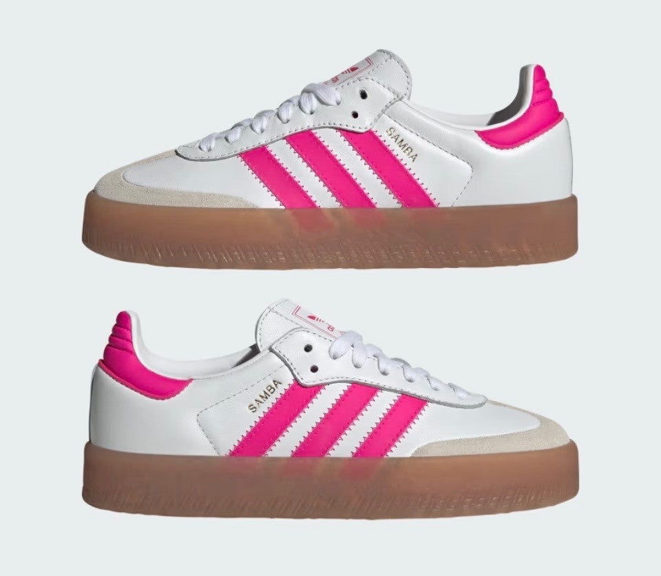 ADIDAS SAMBAE WHITE OFF WHITE LUCID PINK WOMENS
