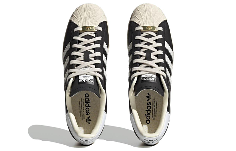 ADIDAS SUPERSTAR BLACK CLOUD WHITE CREAM WHITE