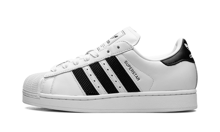 ADIDAS SUPERSTAR II WHITE BLACK BEADED STRIPES WOMENS