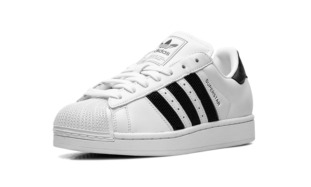 ADIDAS SUPERSTAR II WHITE BLACK BEADED STRIPES WOMENS